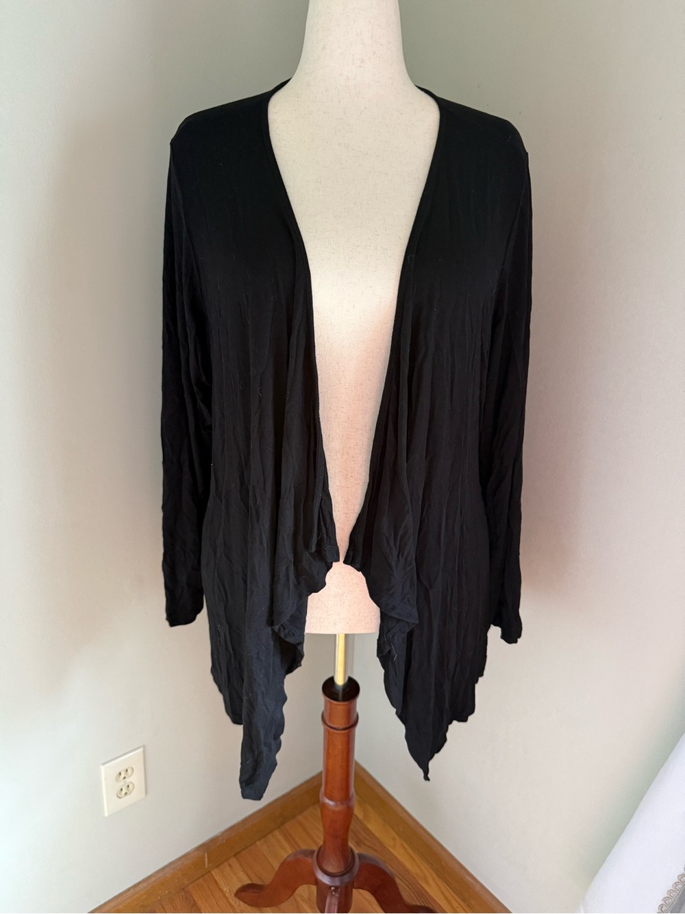 torrid Black Draped Open-Front Cardigan